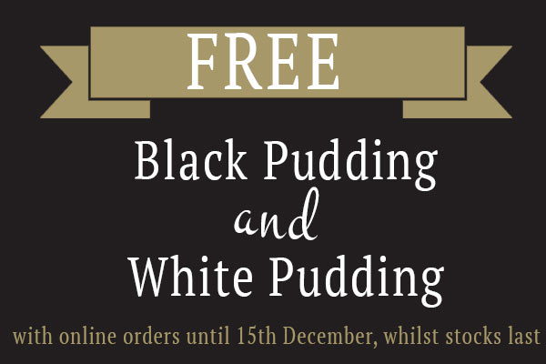 free black pudding and white pudding